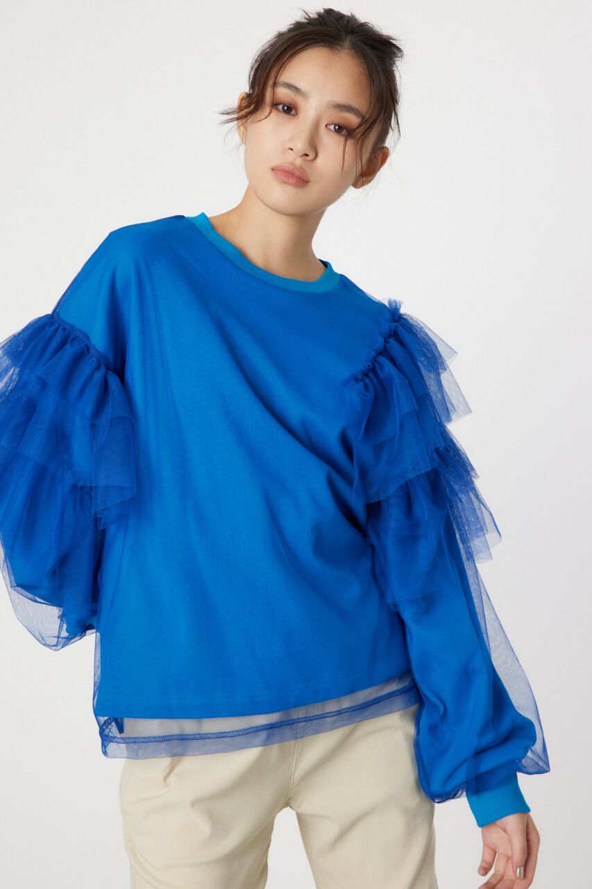 RODEO CROWNS「チュールレイヤードフリルスウェット」|パーカー|