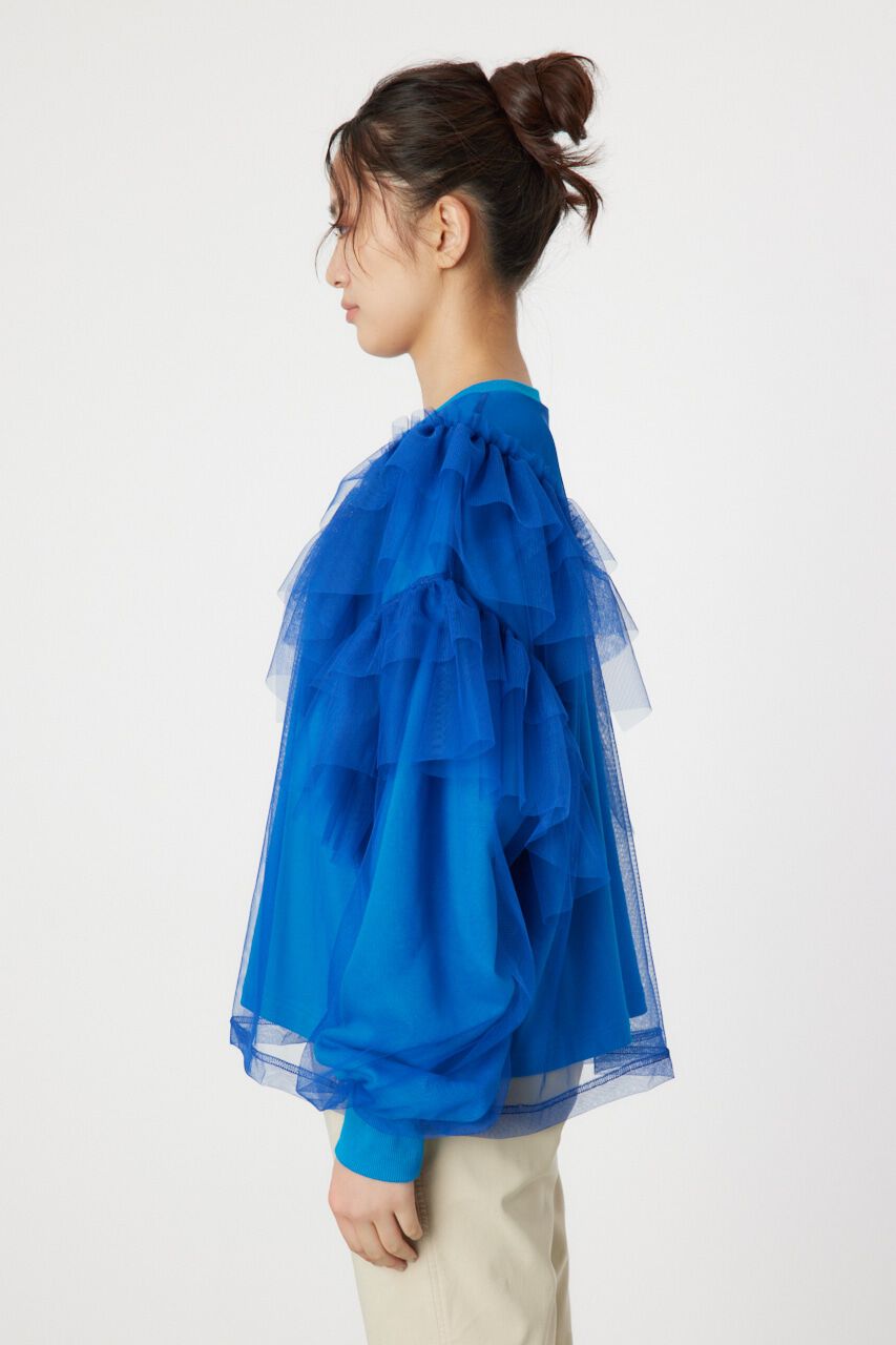 RODEO CROWNS「チュールレイヤードフリルスウェット」|パーカー|