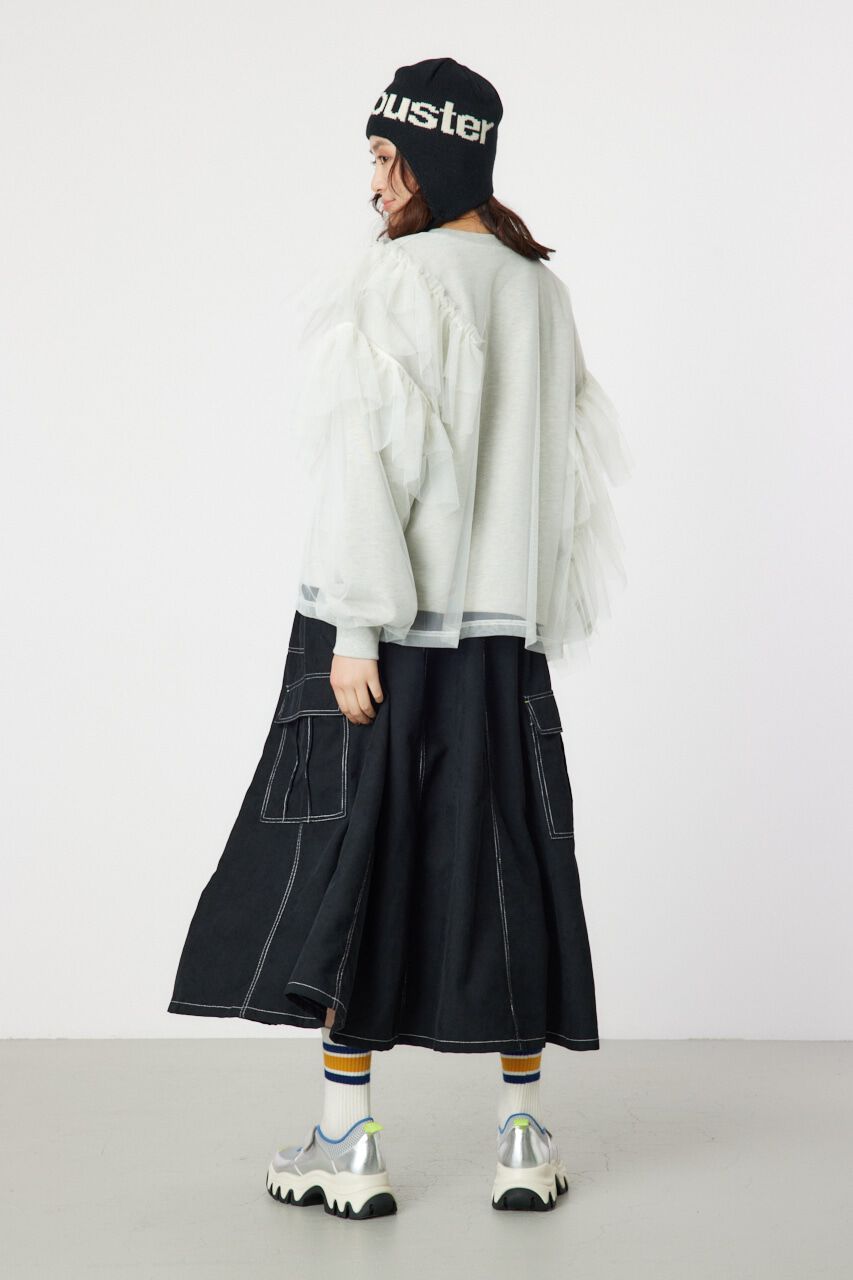 RODEO CROWNS「チュールレイヤードフリルスウェット」|パーカー|