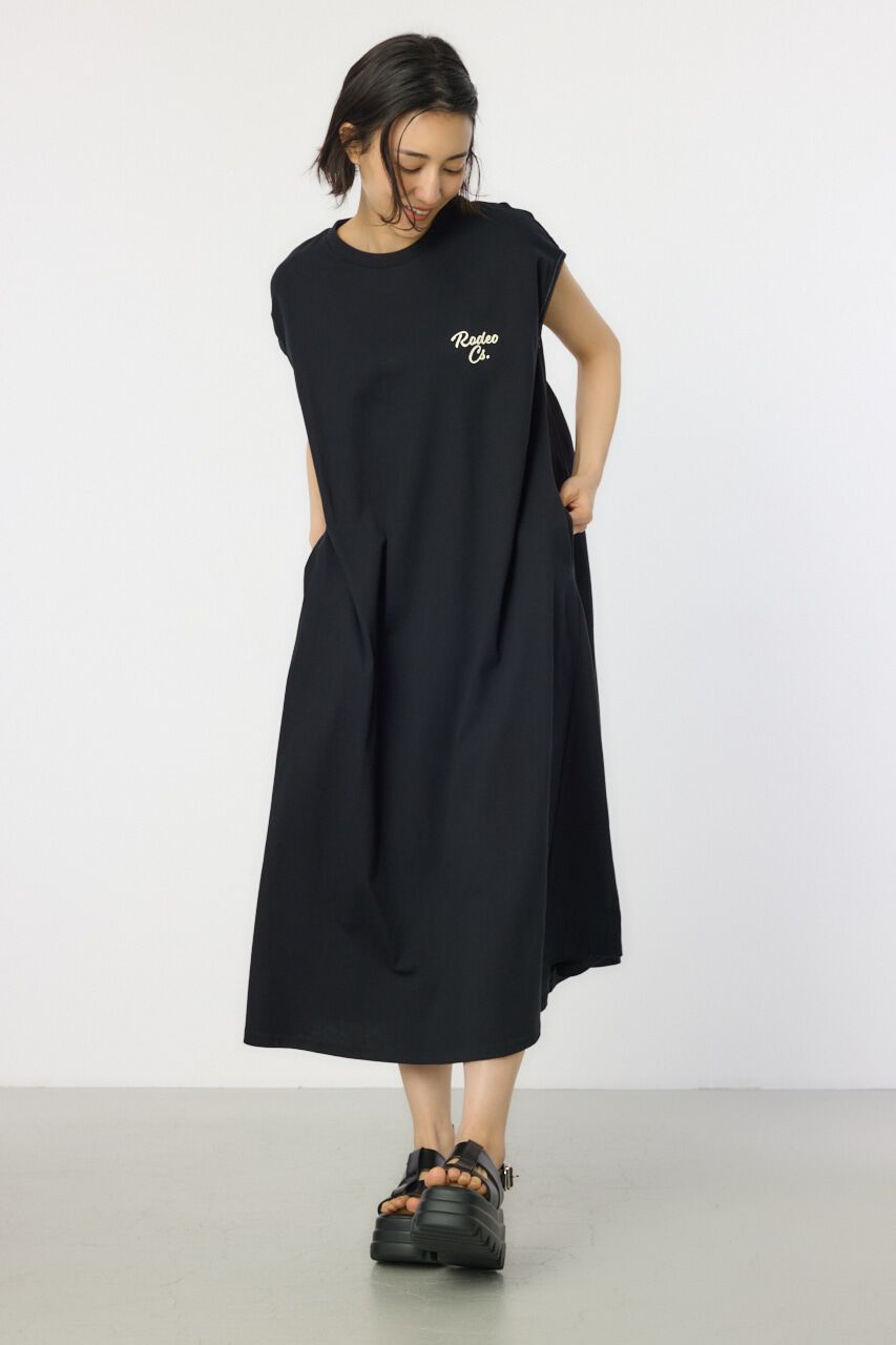 RODEO CROWNS「配色ステッチノースリーブワンピース」|ワンピース|BLK