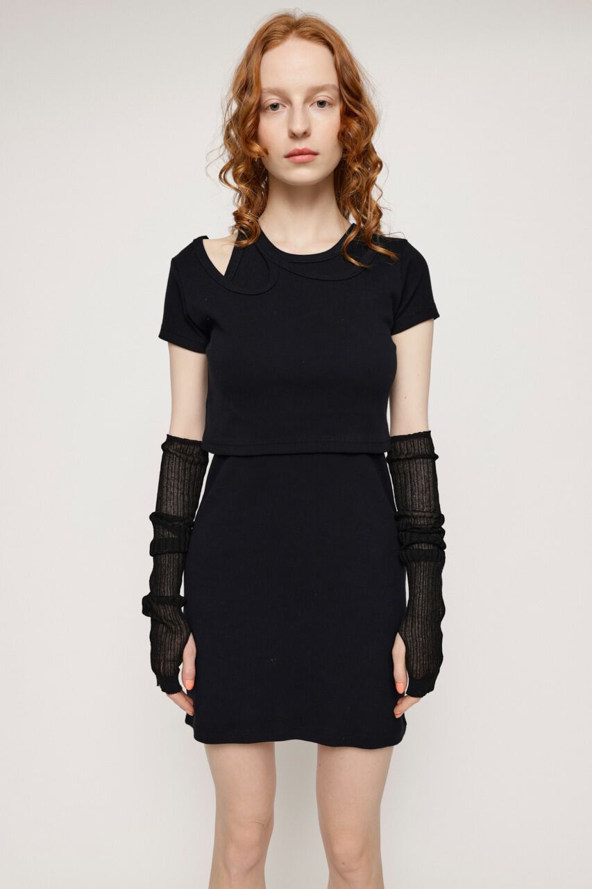 SLY「2P TEREKO ショートワンピース」|ワンピース|BLK