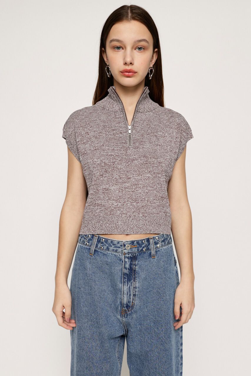 SLY「HALF ZIP KNIT トップス」|タンクトップ|M/BRN7