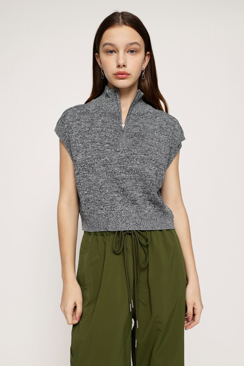 SLY「HALF ZIP KNIT トップス」|タンクトップ|