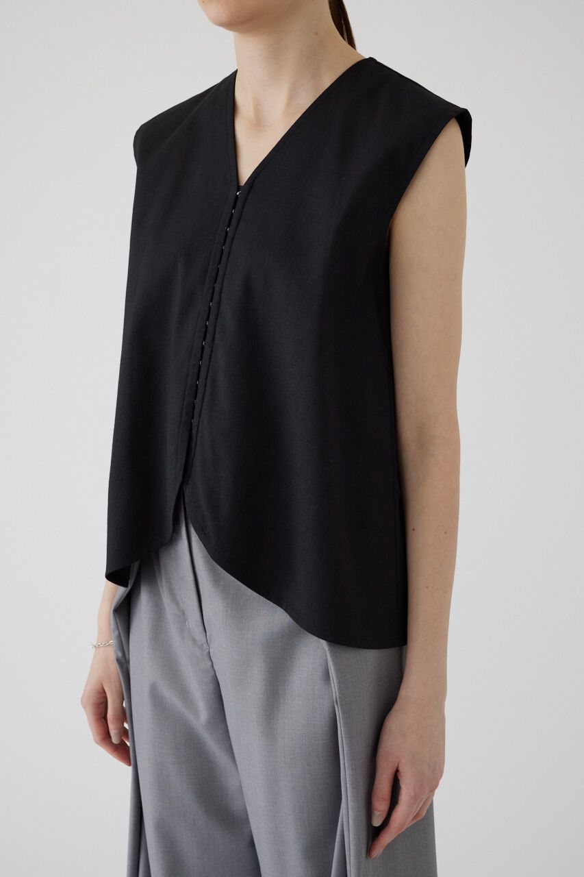 RIM.ARK 「Linen mix vest tops」|シャツ・ブラウス|BLK