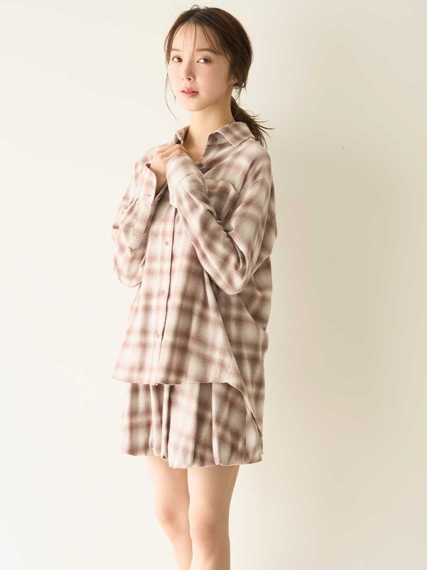 SNIDEL HOME「ネルチェックシャツ」|ルームウェア|