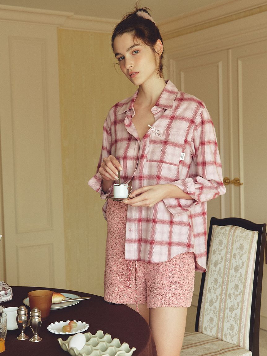 SNIDEL HOME「ネルチェックシャツ」|ルームウェア|