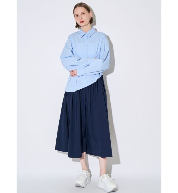 ELENDEEK「WAVE LINE TUCK OP」|ワンピース|アイスブルー