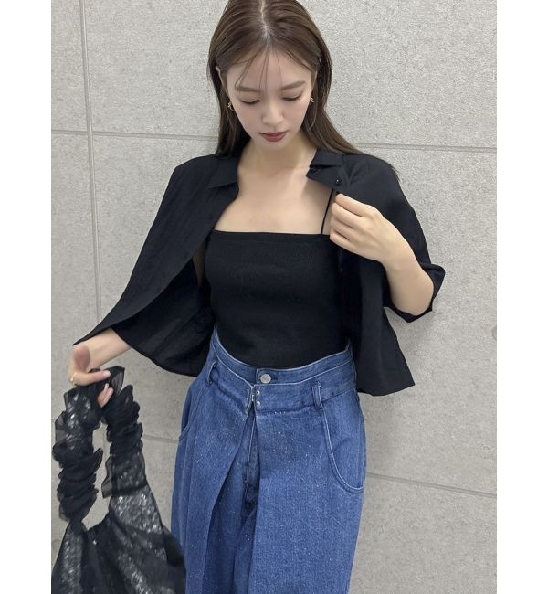 dazzlin「【WEB限定】バックオープンクロップドシャツ」|シャツ・ブラウス|