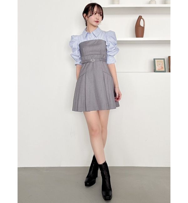 dazzlin「レイヤードシャツミニワンピース」|ワンピース|