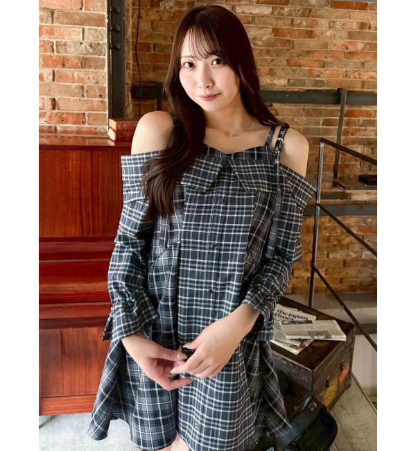 dazzlin「レイヤードイレヘムシャツワンピース」|ワンピース|