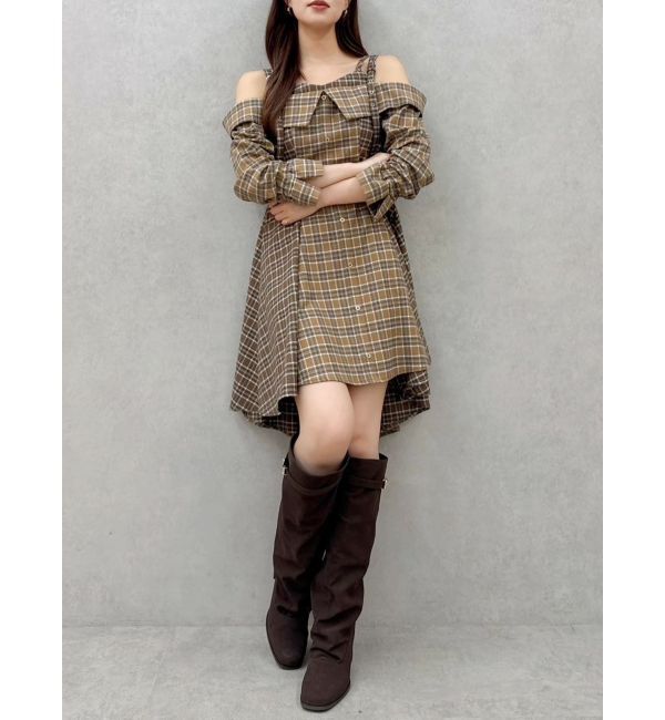 dazzlin「レイヤードイレヘムシャツワンピース」|ワンピース|