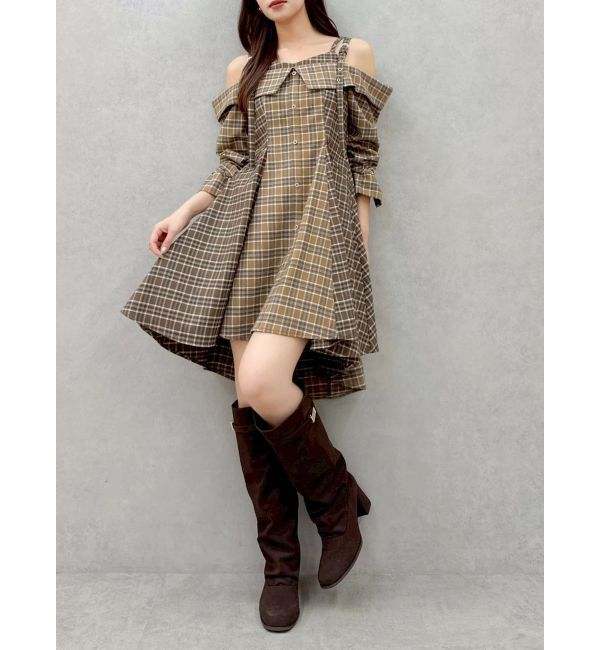 dazzlin「レイヤードイレヘムシャツワンピース」|ワンピース|