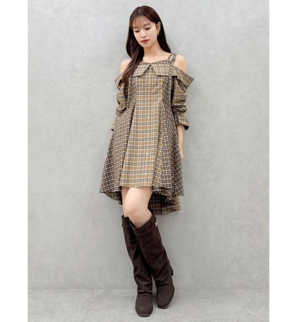 dazzlin「レイヤードイレヘムシャツワンピース」|ワンピース|