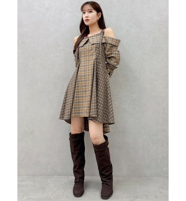 dazzlin「レイヤードイレヘムシャツワンピース」|ワンピース|