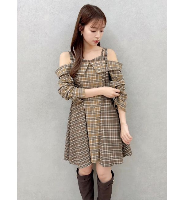 dazzlin「レイヤードイレヘムシャツワンピース」|ワンピース|