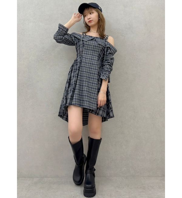 dazzlin「レイヤードイレヘムシャツワンピース」|ワンピース|