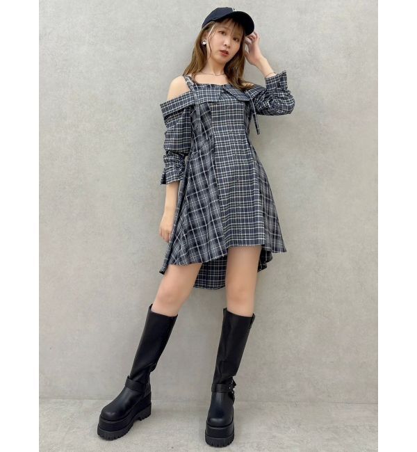 dazzlin「レイヤードイレヘムシャツワンピース」|ワンピース|