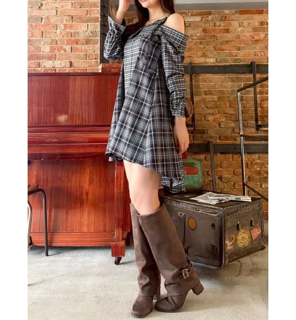 dazzlin「レイヤードイレヘムシャツワンピース」|ワンピース|