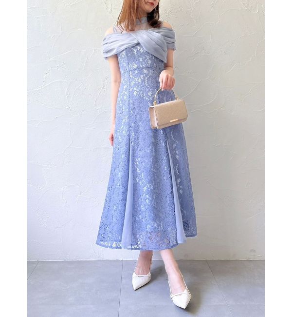 dazzlin「オーガンベールマーメイドドレス」|ドレス|ブルー