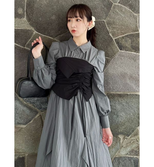 dazzlin「ギャザーシャツボリュームワンピース」|ワンピース|