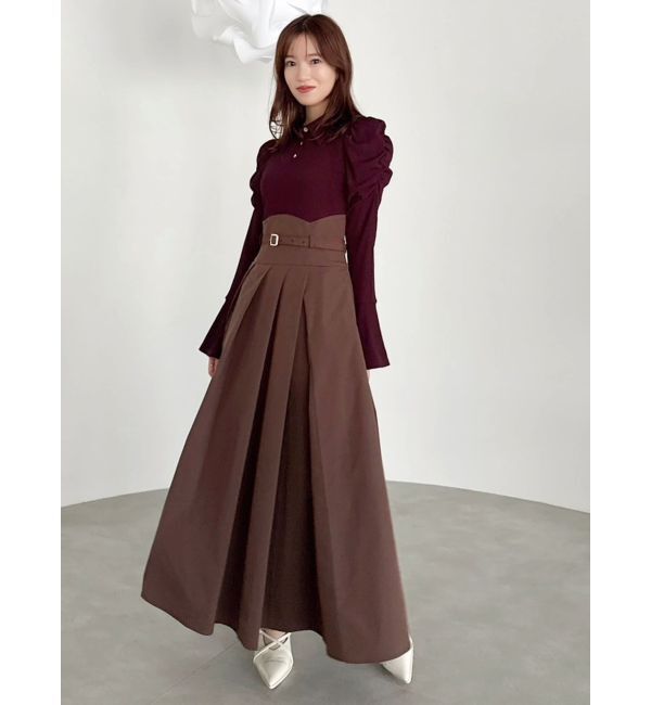 dazzlin「シャツカラーコルセットタックワンピース」|ワンピース|