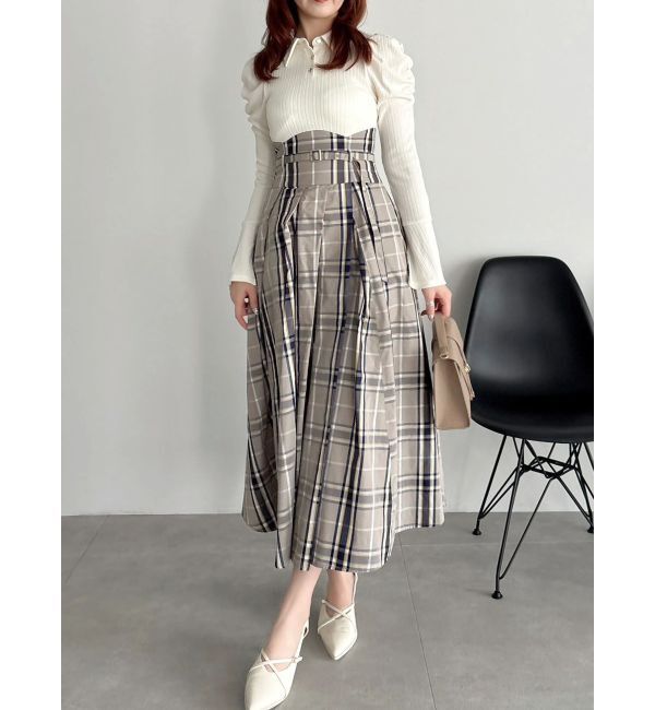 dazzlin「シャツカラーコルセットタックワンピース」|ワンピース|