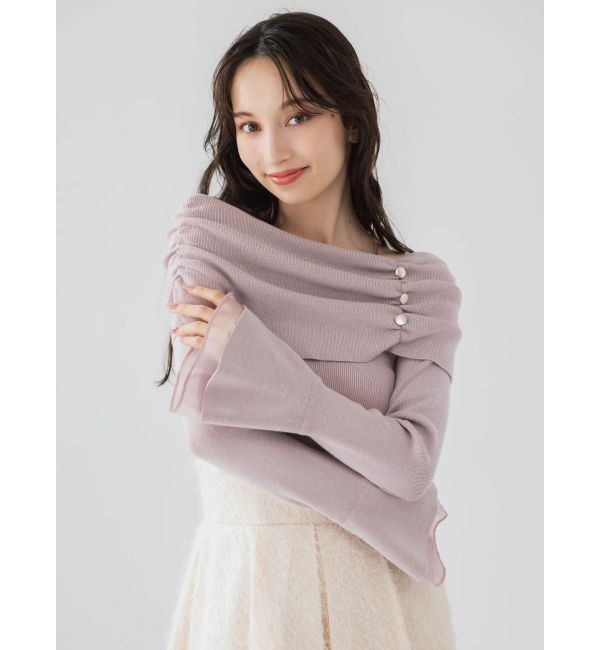 dazzlin「オフショルライクギャザーニット」|ニット・セーター|