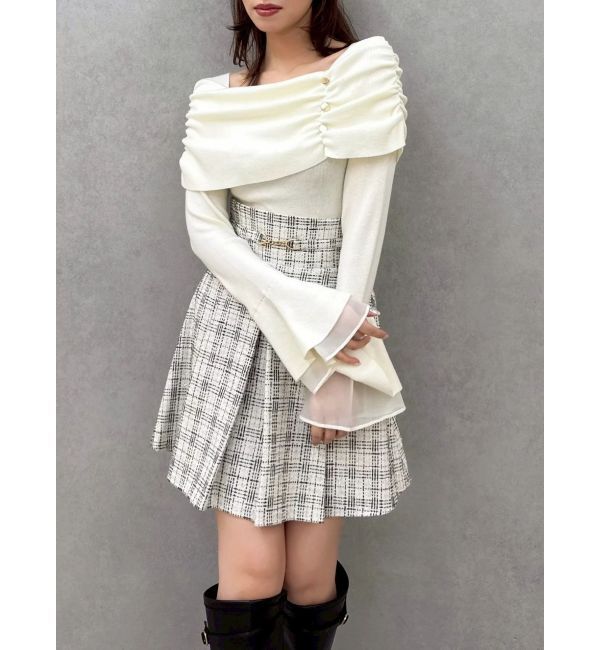 dazzlin「オフショルライクギャザーニット」|ニット・セーター|