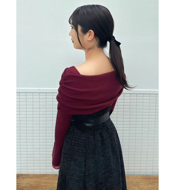 dazzlin「オフショルライクギャザーニット」|ニット・セーター|