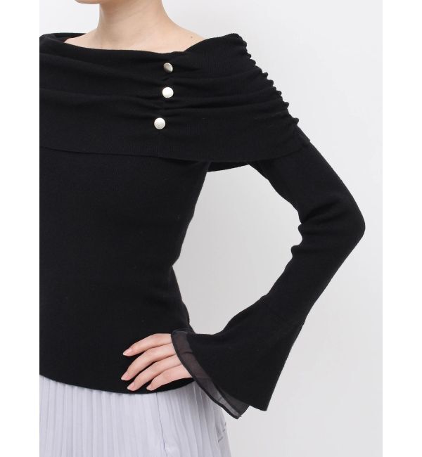 dazzlin「オフショルライクギャザーニット」|ニット・セーター|
