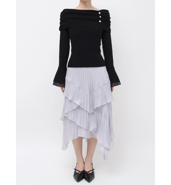 dazzlin「オフショルライクギャザーニット」|ニット・セーター|