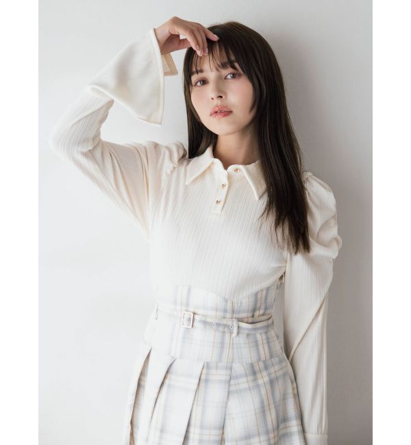 dazzlin「【追加生産分/新色あり】シャツカラーコルセットタックワンピース」|ワンピース|