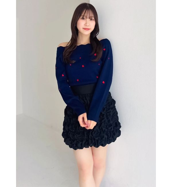 dazzlin「オフショルスカラップハートニット」|ニット・セーター|