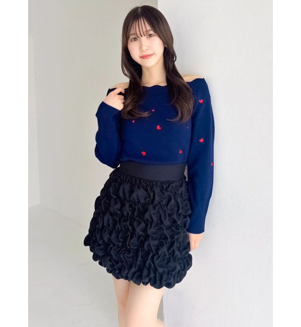 dazzlin「オフショルスカラップハートニット」|ニット・セーター|