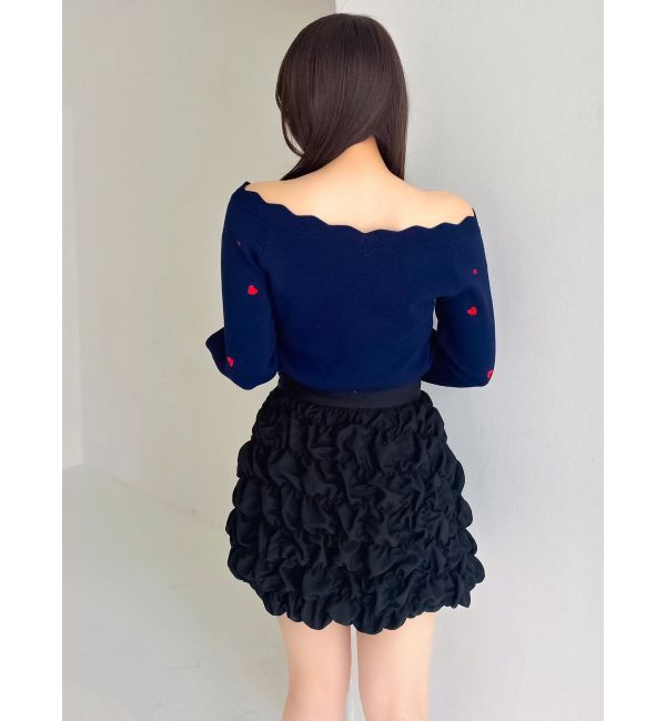 dazzlin「オフショルスカラップハートニット」|ニット・セーター|