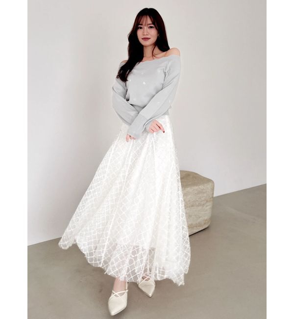 dazzlin「オフショルスカラップハートニット」|ニット・セーター|