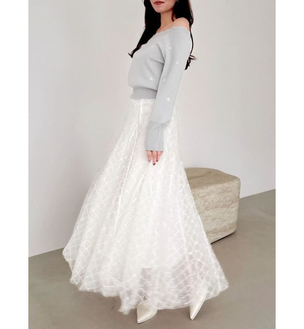 dazzlin「オフショルスカラップハートニット」|ニット・セーター|