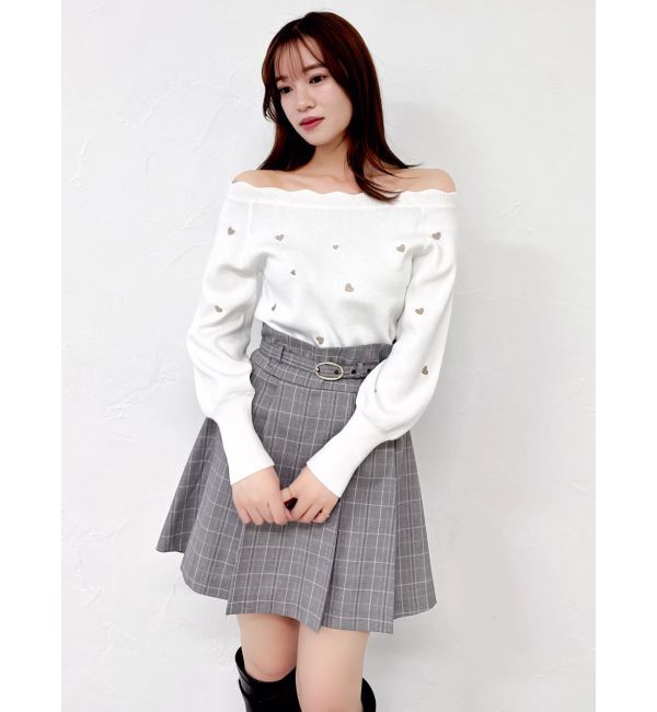 dazzlin「オフショルスカラップハートニット」|ニット・セーター|