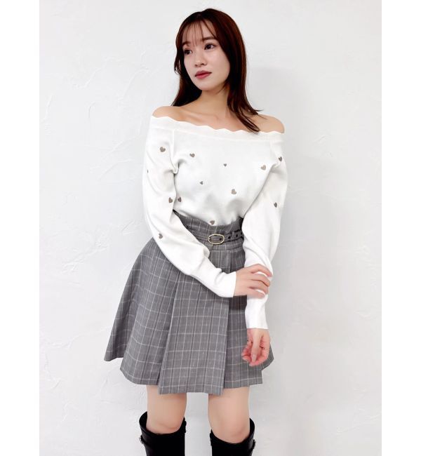 dazzlin「オフショルスカラップハートニット」|ニット・セーター|