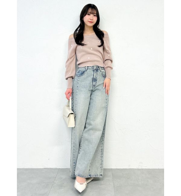 dazzlin「オフショルスカラップハートニット」|ニット・セーター|