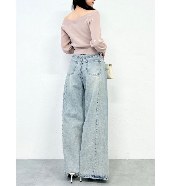 dazzlin「オフショルスカラップハートニット」|ニット・セーター|