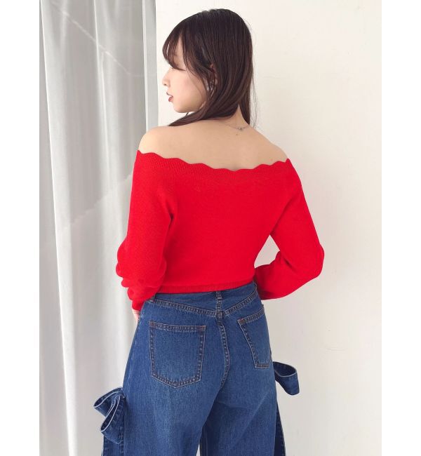 dazzlin「オフショルスカラップハートニット」|ニット・セーター|