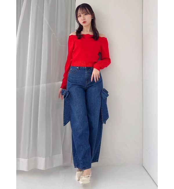 dazzlin「オフショルスカラップハートニット」|ニット・セーター|