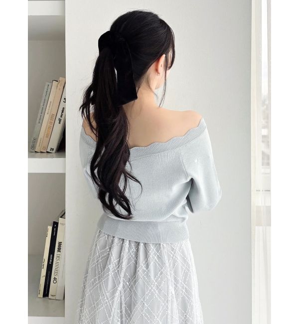 dazzlin「オフショルスカラップハートニット」|ニット・セーター|