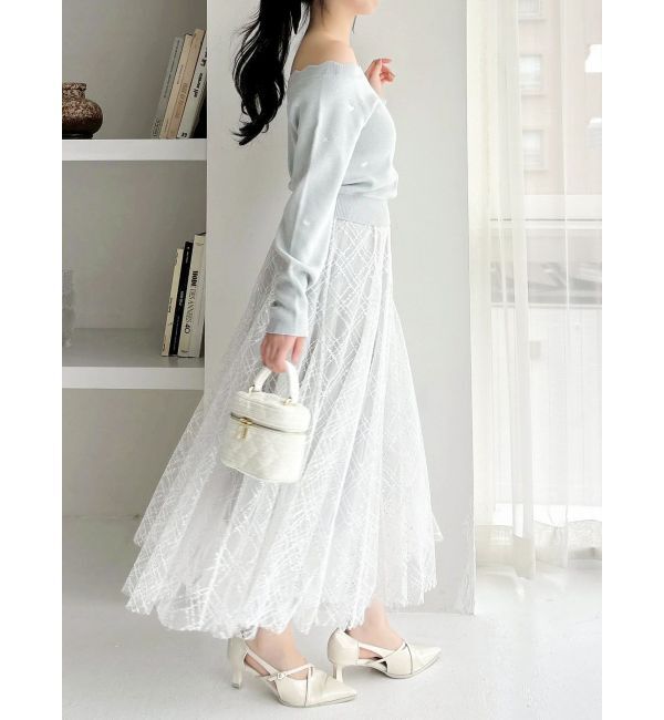 dazzlin「オフショルスカラップハートニット」|ニット・セーター|