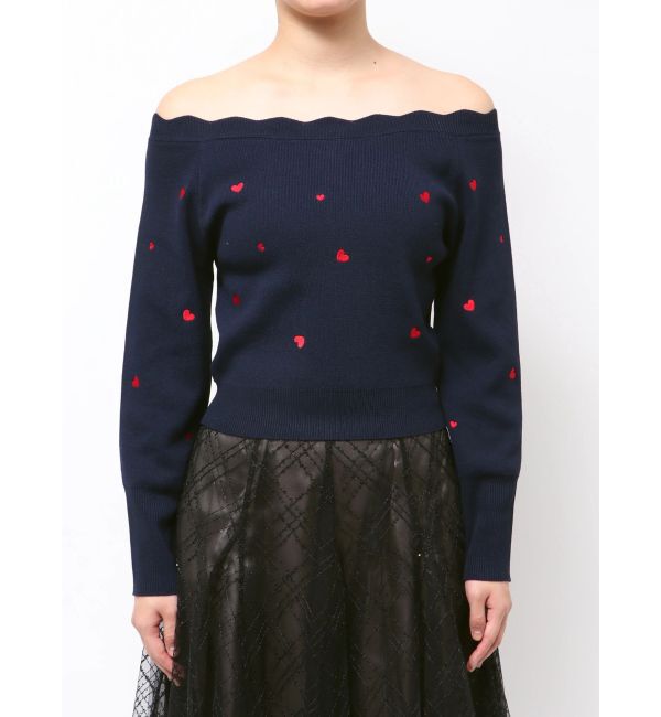 dazzlin「オフショルスカラップハートニット」|ニット・セーター|