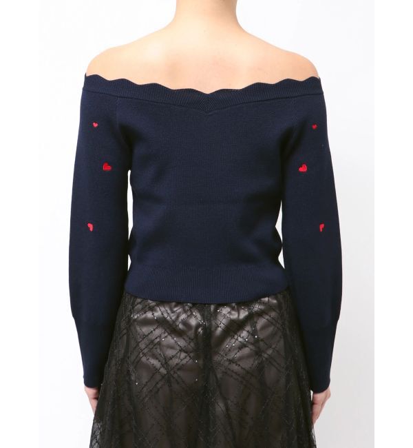 dazzlin「オフショルスカラップハートニット」|ニット・セーター|