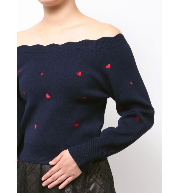 dazzlin「オフショルスカラップハートニット」|ニット・セーター|