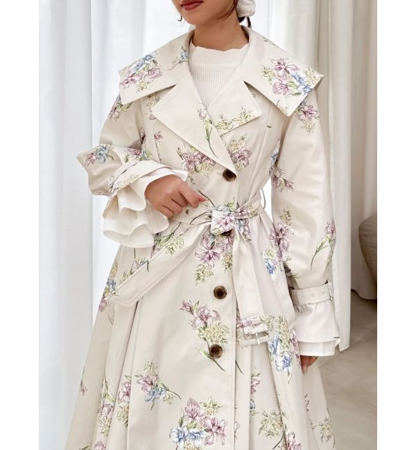 dazzlin「ビッグカラーフリルスリーブトレンチコート」|トレンチコート|