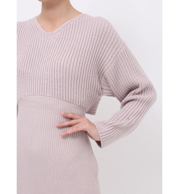 MERCURYDUO「バックシャンツイストデザインニットワンピース」|ワンピース|